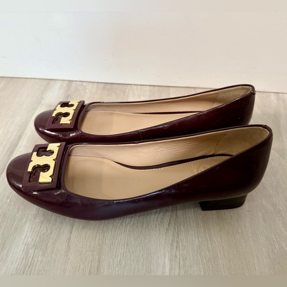 Tory Burch Shoes - Tory Burch Gigi Heel Pump Flat Chocolate Brown Patent Leather Size 5.5M